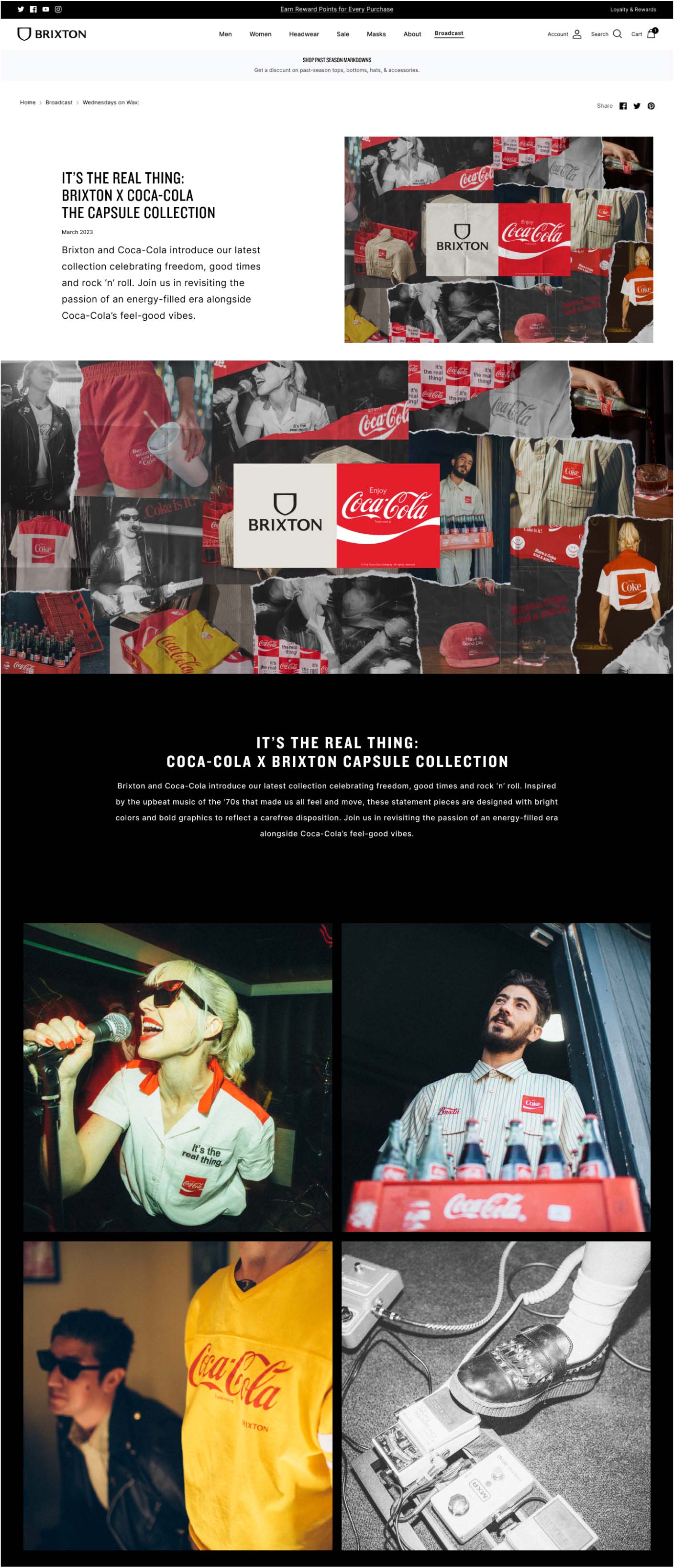 Brixton x Coca-Cola blog story — desktop