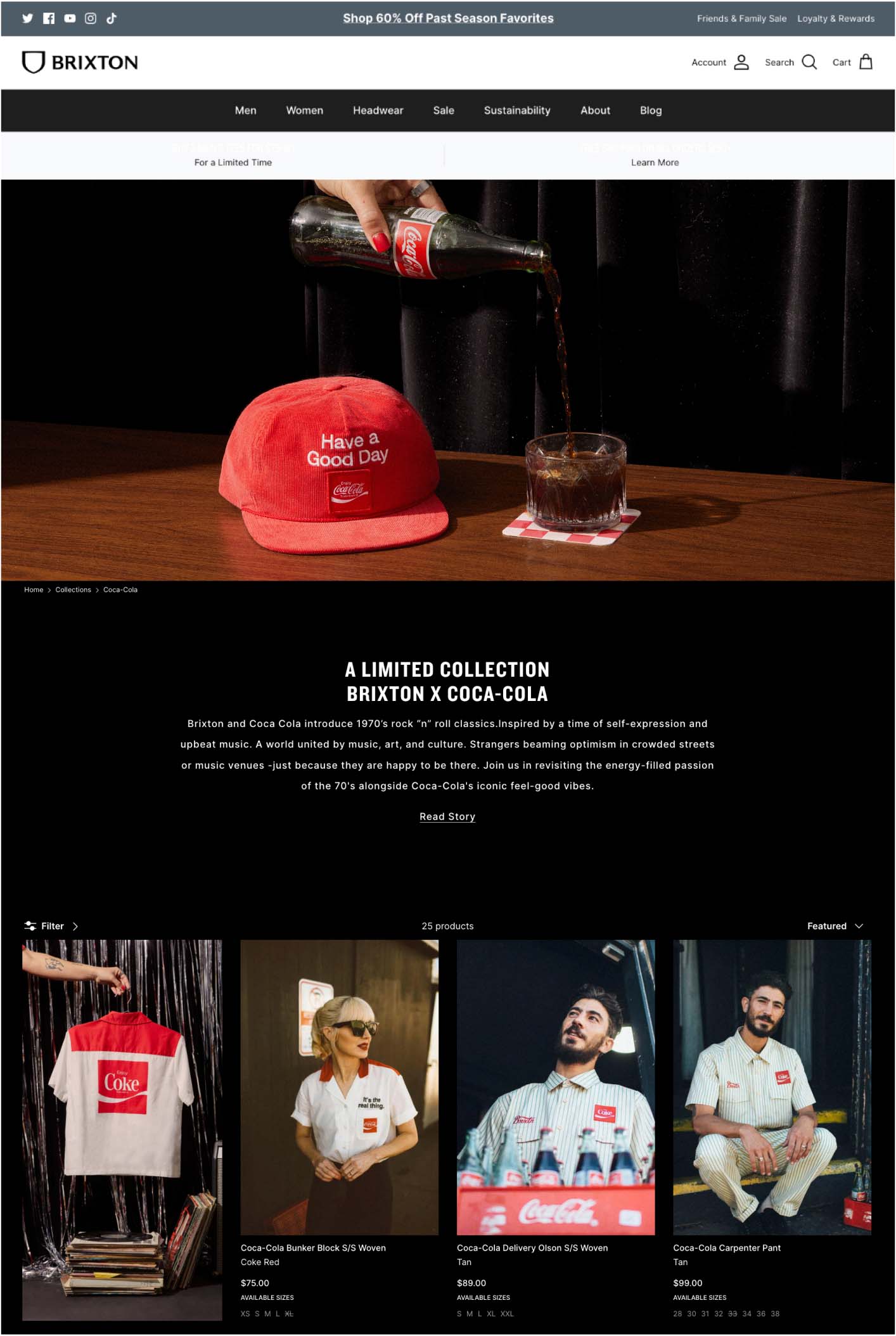Coca-Cola collection page — desktop