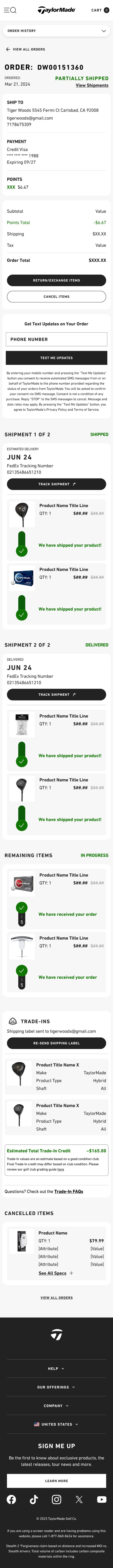 Order Detail — item-level breakdown and streamlined cancel flow