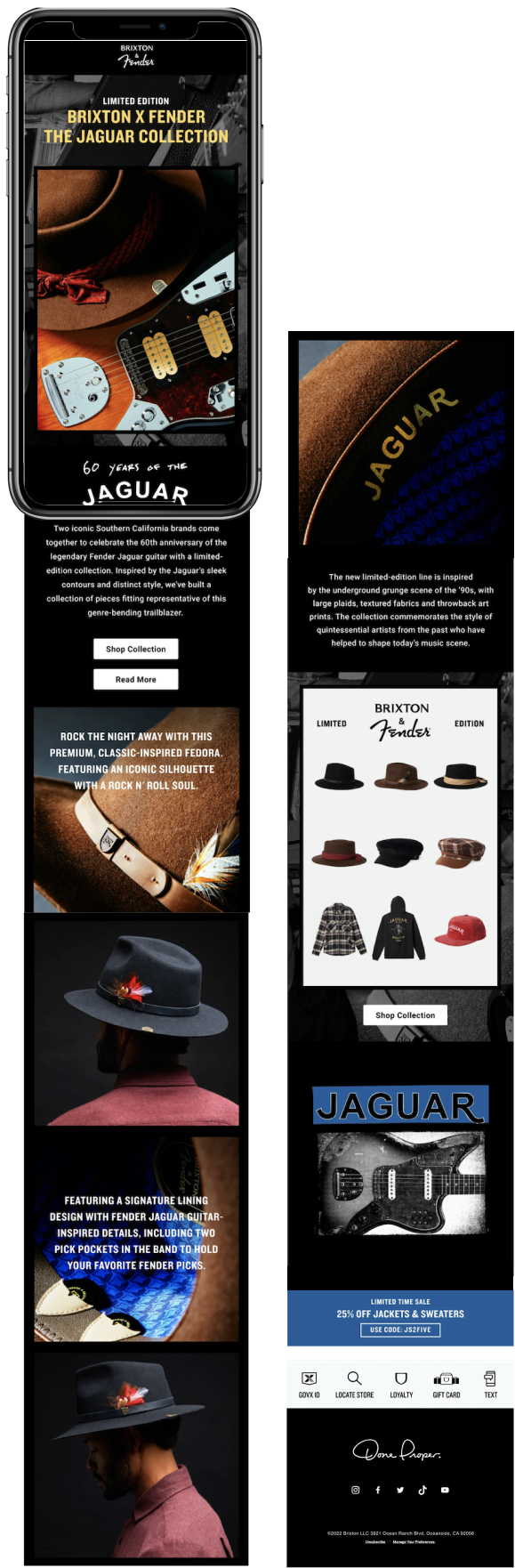 Brixton × Fender product email