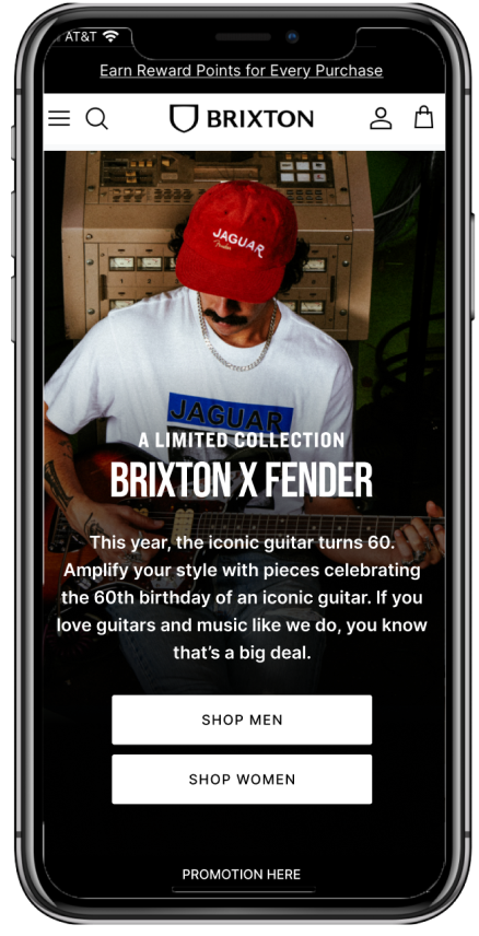 Brixton homepage takeover — mobile