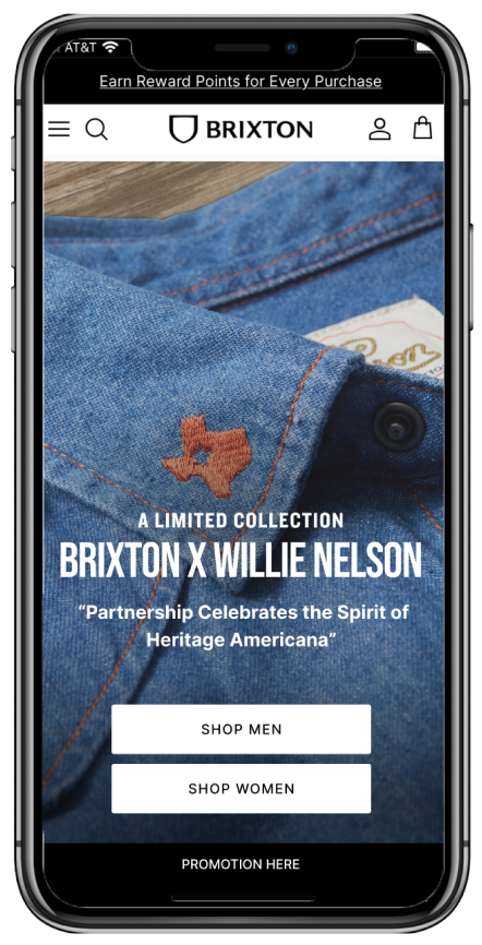 Brixton homepage takeover — mobile